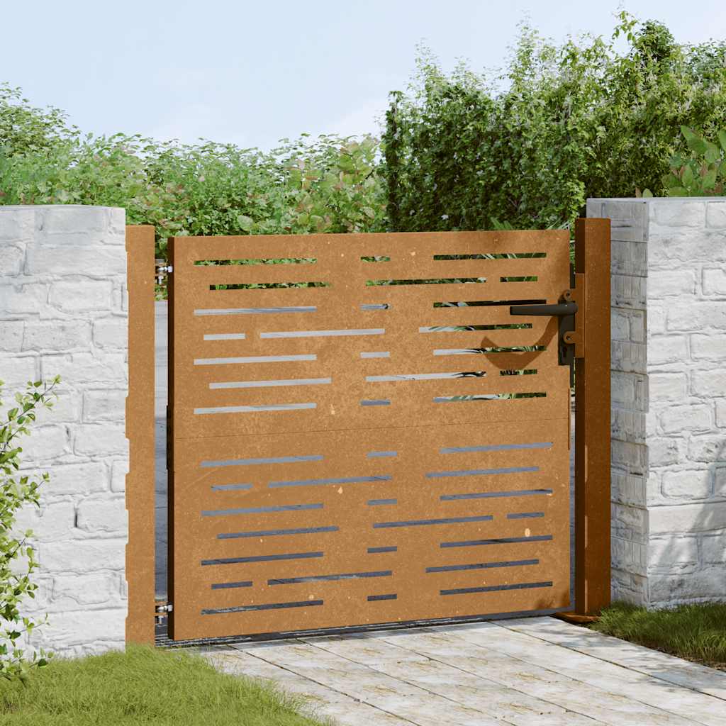 Vidaxxl vartai 105x80 cm kvadratiniai corten plieno