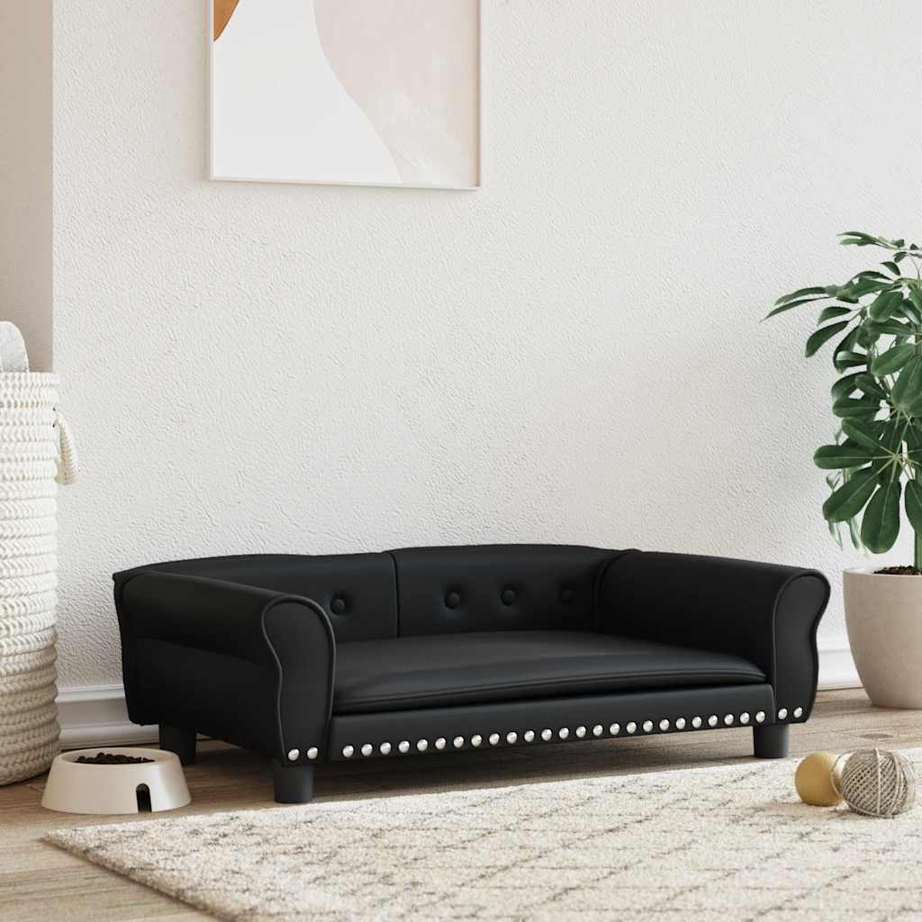 Vidaxl Dog Basket 95x55x30 cm en cuir artificiel noir