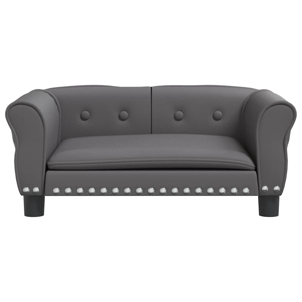 Vidaxl Dog Bask 70x45x30 cm sztuczna skórzana szarość