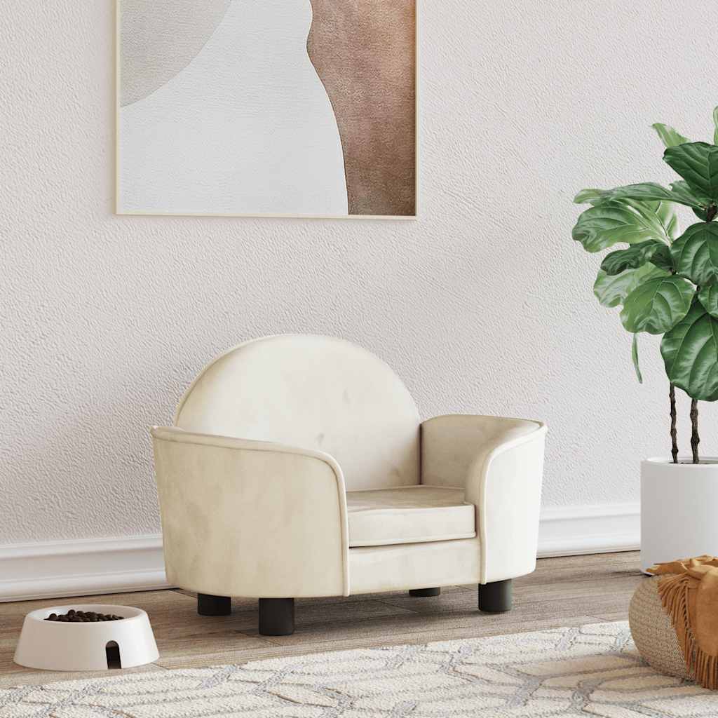 Vidaxl dog basket 66x40x45 cm velvet cream -colored