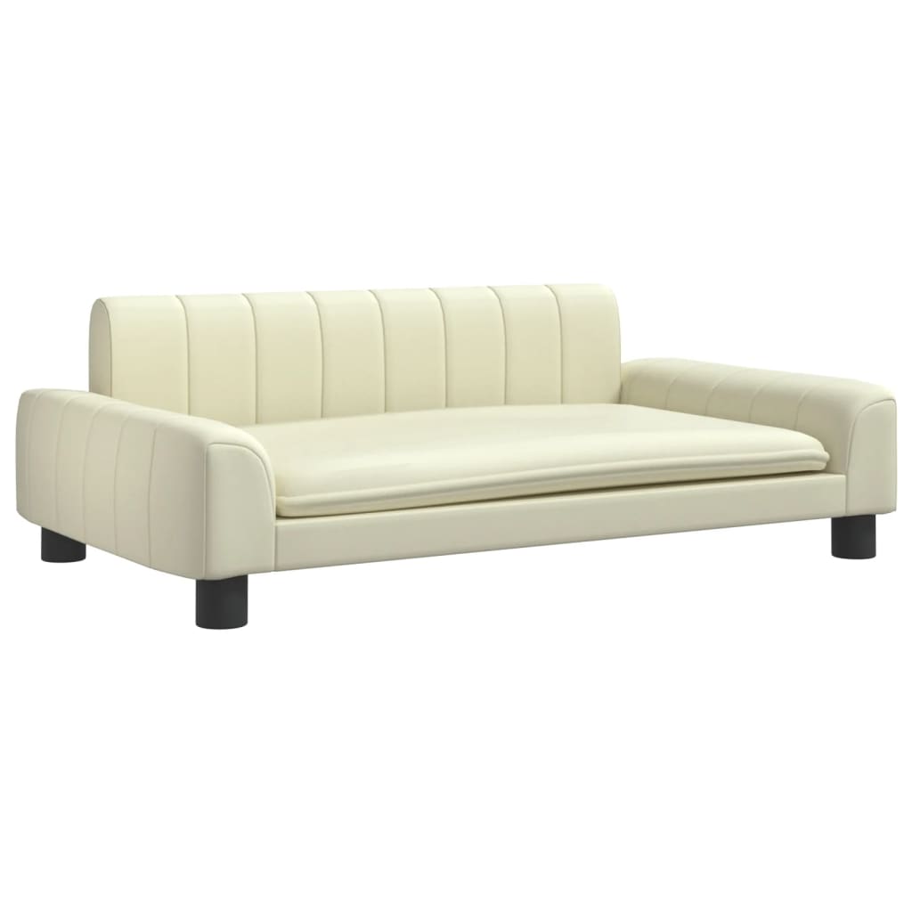 Košara za pse vidaxl 90x53x30 cm umetno usnjeno kremo -obarvana