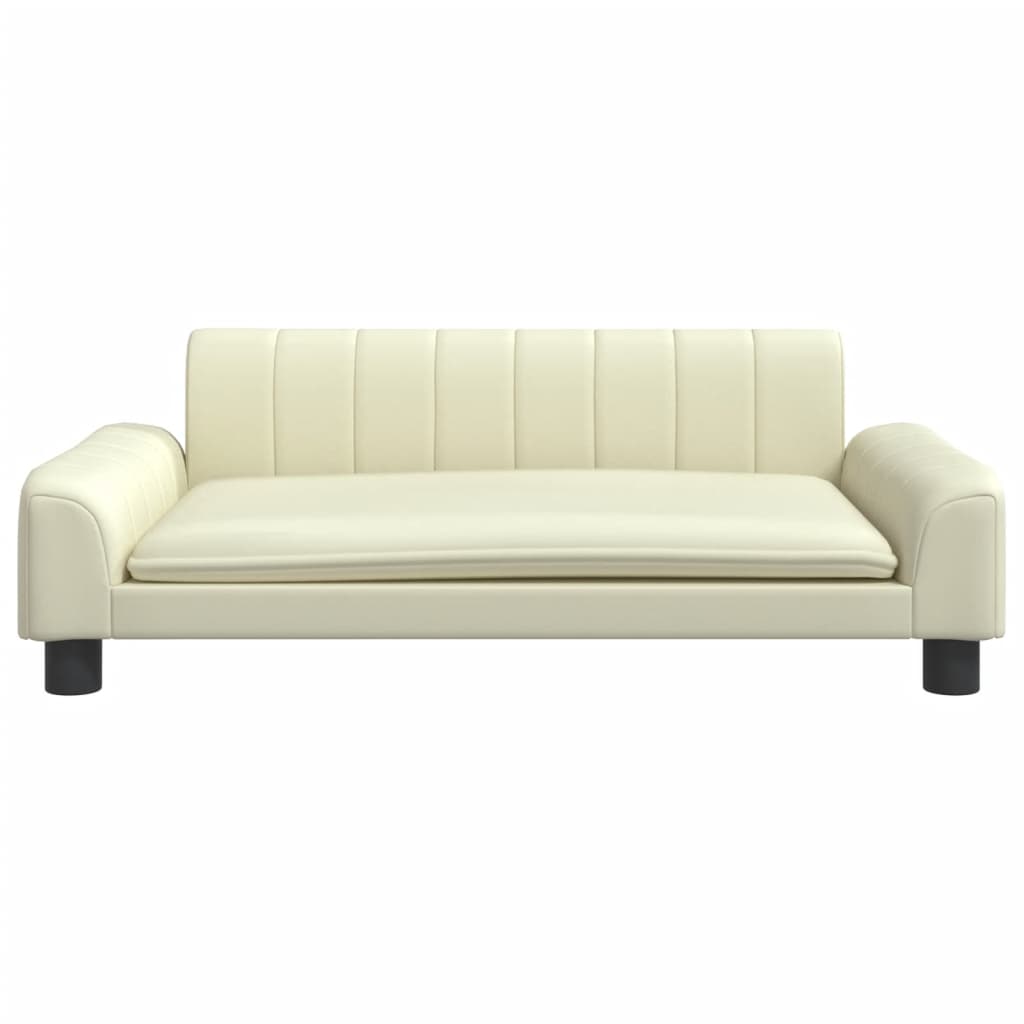 Košara za pse vidaxl 90x53x30 cm umetno usnjeno kremo -obarvana