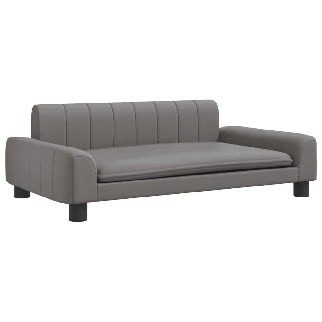 Košara za pse vidaxl 90x53x30 cm umetno usnje siva
