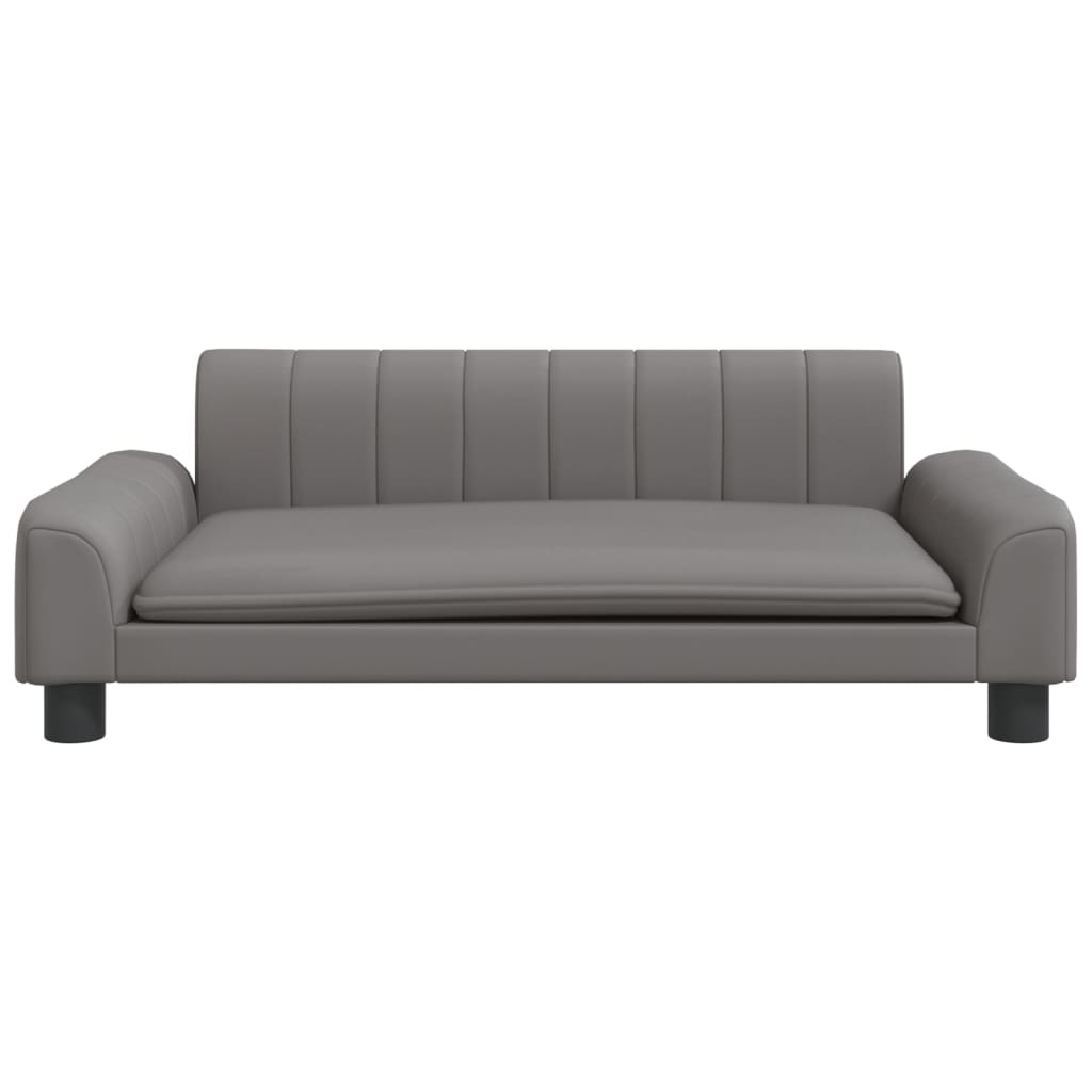 Košara za pse vidaxl 90x53x30 cm umetno usnje siva