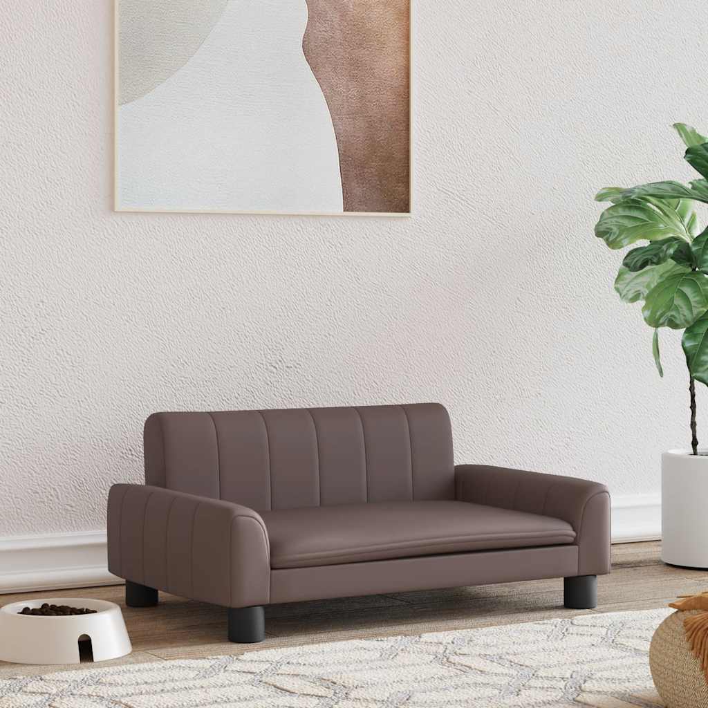 Košara za pse vidaxl 70x45x30 cm umetno usnje rjava