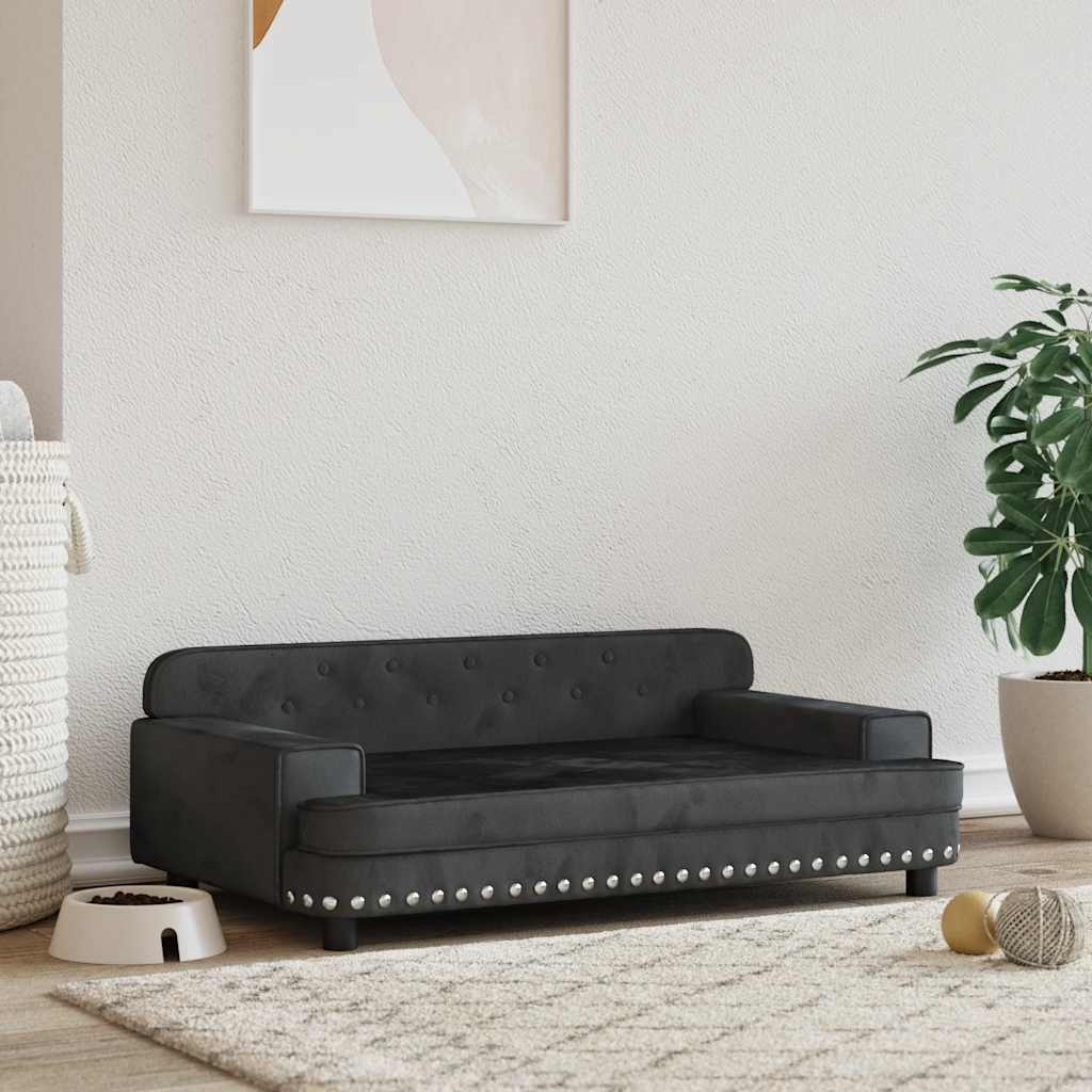 Košara za pse vidaxl 90x53x30 cm žametna črna