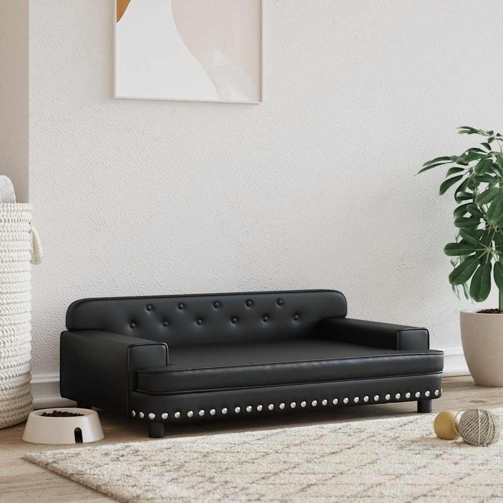Vidaxl Dog Basket 90x53x30 cm Kunstig læder sort