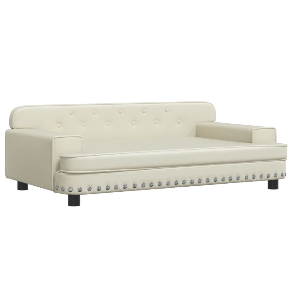 Vidaxl Dog Basket Dog 90x53x30 cm Crema in pelle artificiale