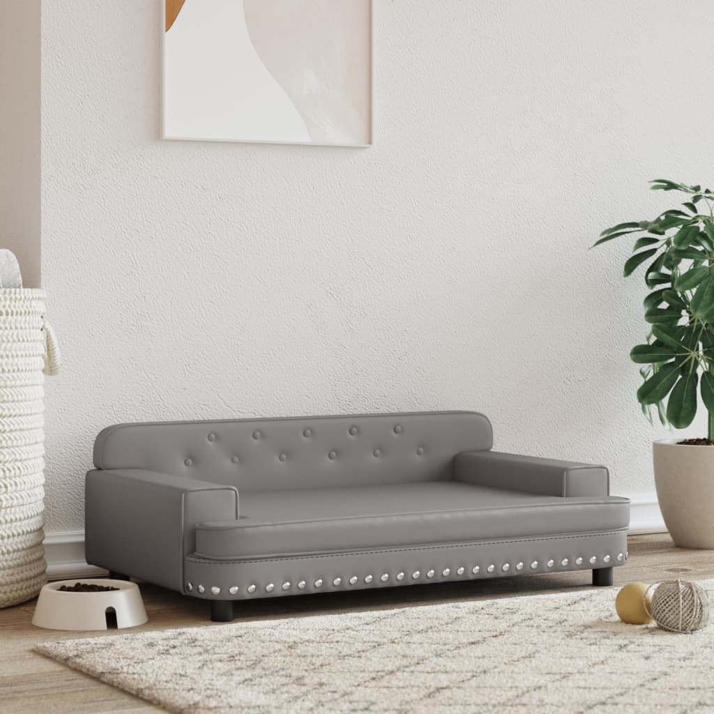 Vidaxl dog basket 90x53x30 cm artificial leather gray