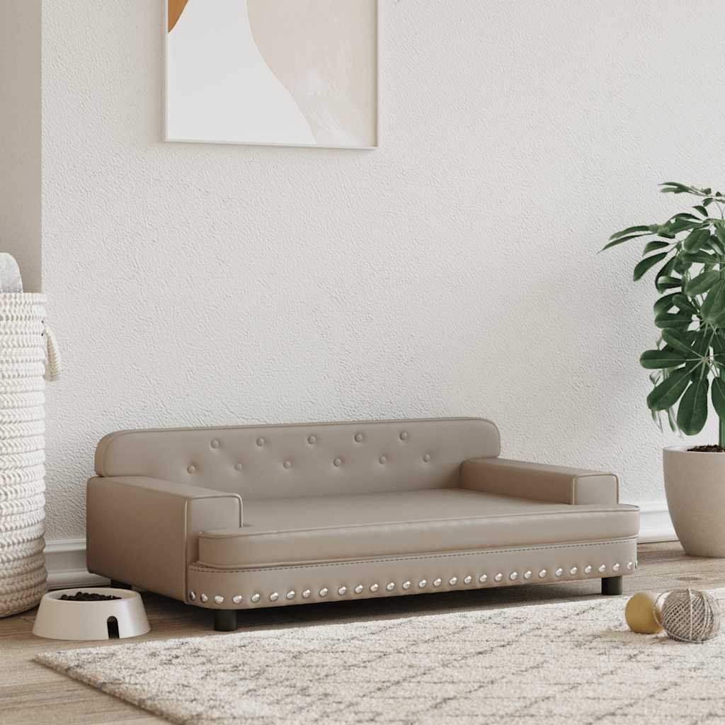 Košara za pse Vidaxl 90x53x30 cm Umetno usnjeno kapučinokolid