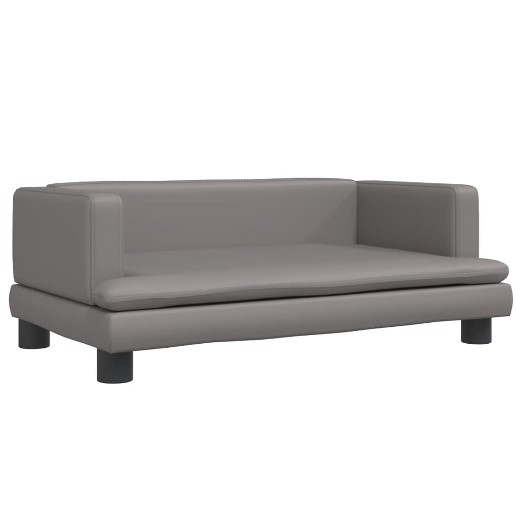 Košara za pse vidaxl 80x45x30 cm umetno usnje siva