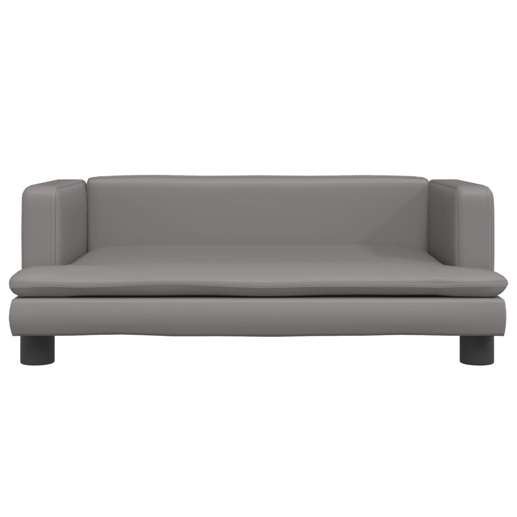 Košara za pse vidaxl 80x45x30 cm umetno usnje siva