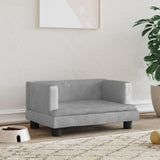 Vidaxl dog basket 60x40x30 cm velvet light gray
