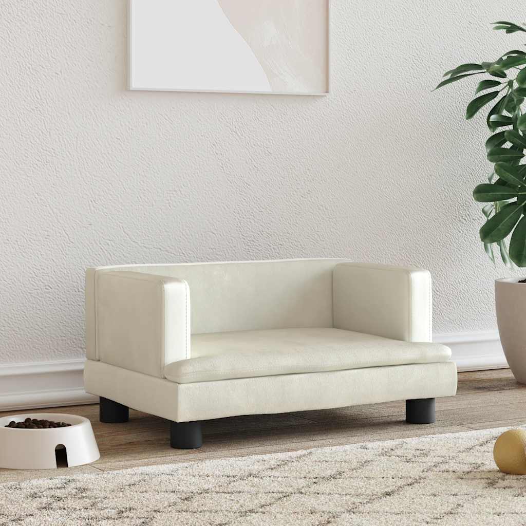 Košara za pse vidaxl 60x40x30 cm žametno kremo obarvana