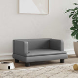 Vidaxl dog basket 60x40x30 cm artificial leather gray