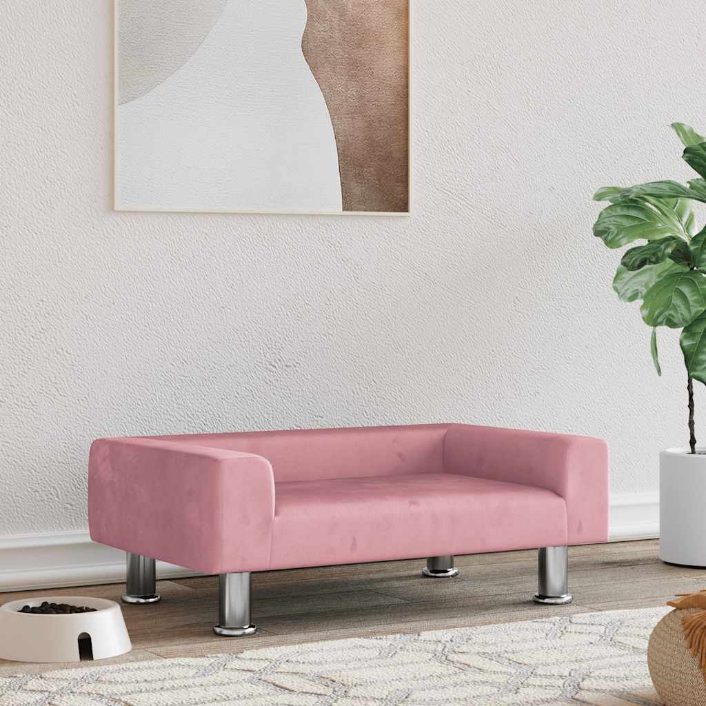 Vidaxl Hond Basket 70x45x26.5 cm Velvet rosa