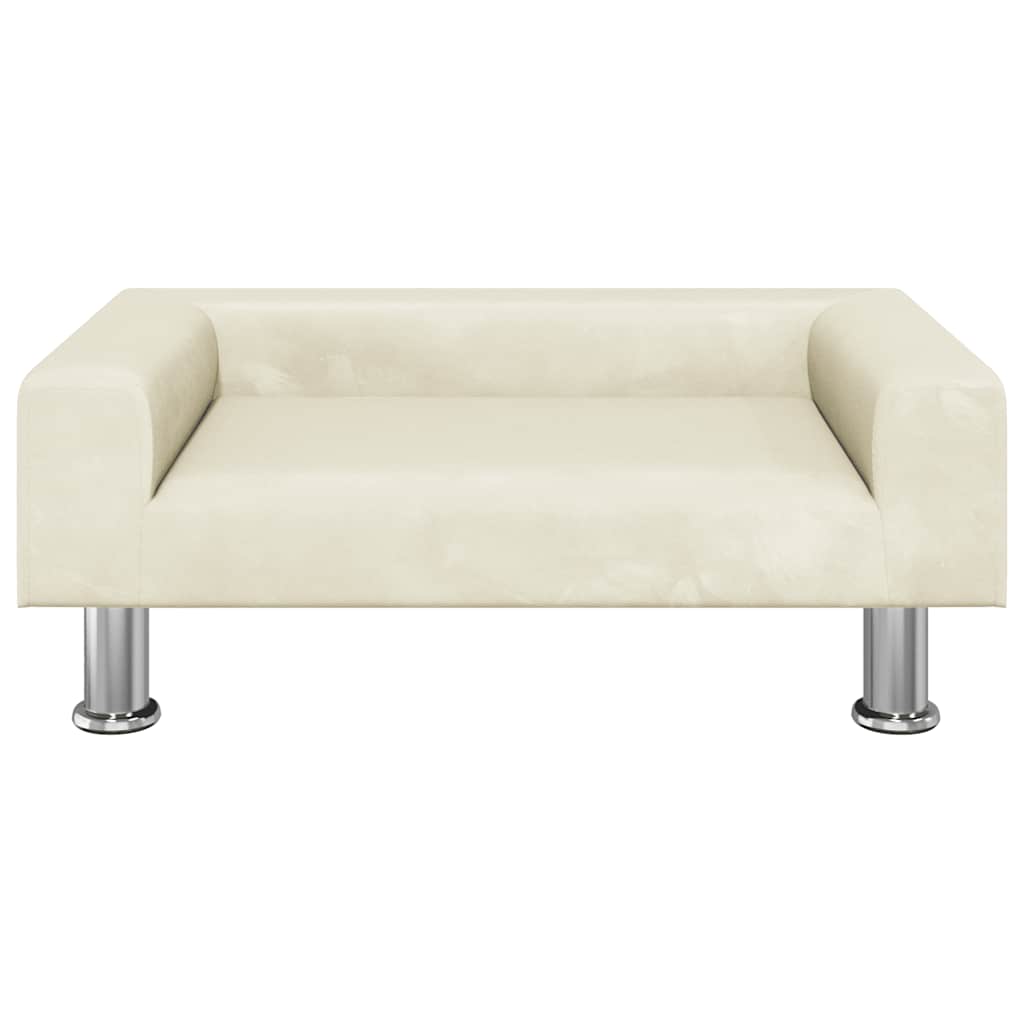 Košara za pse vidaxl 70x45x26,5 cm žametna smetana -obarvana