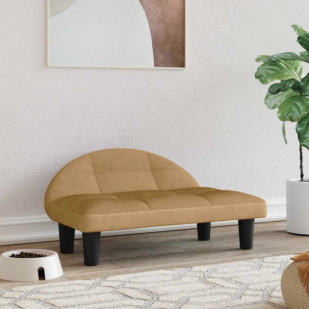 Cesta de cães vidaxl 70x52x30 cm marrom de veludo