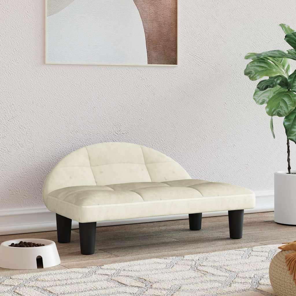 Vidaxl hundekurv 70x52x30 cm fløyelskrem -farget