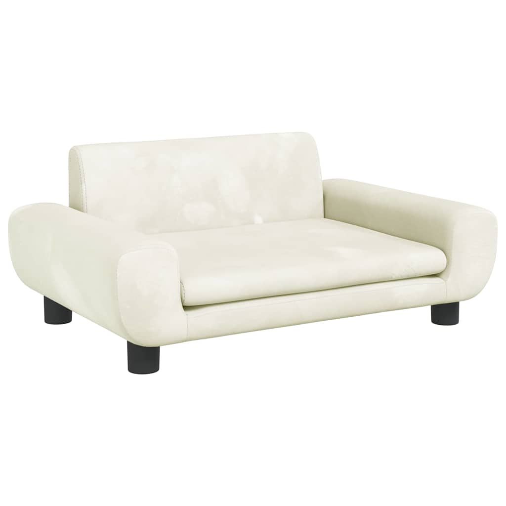 Košara za pse vidaxl 70x45x33 cm Velvet Cream -Red -Sed