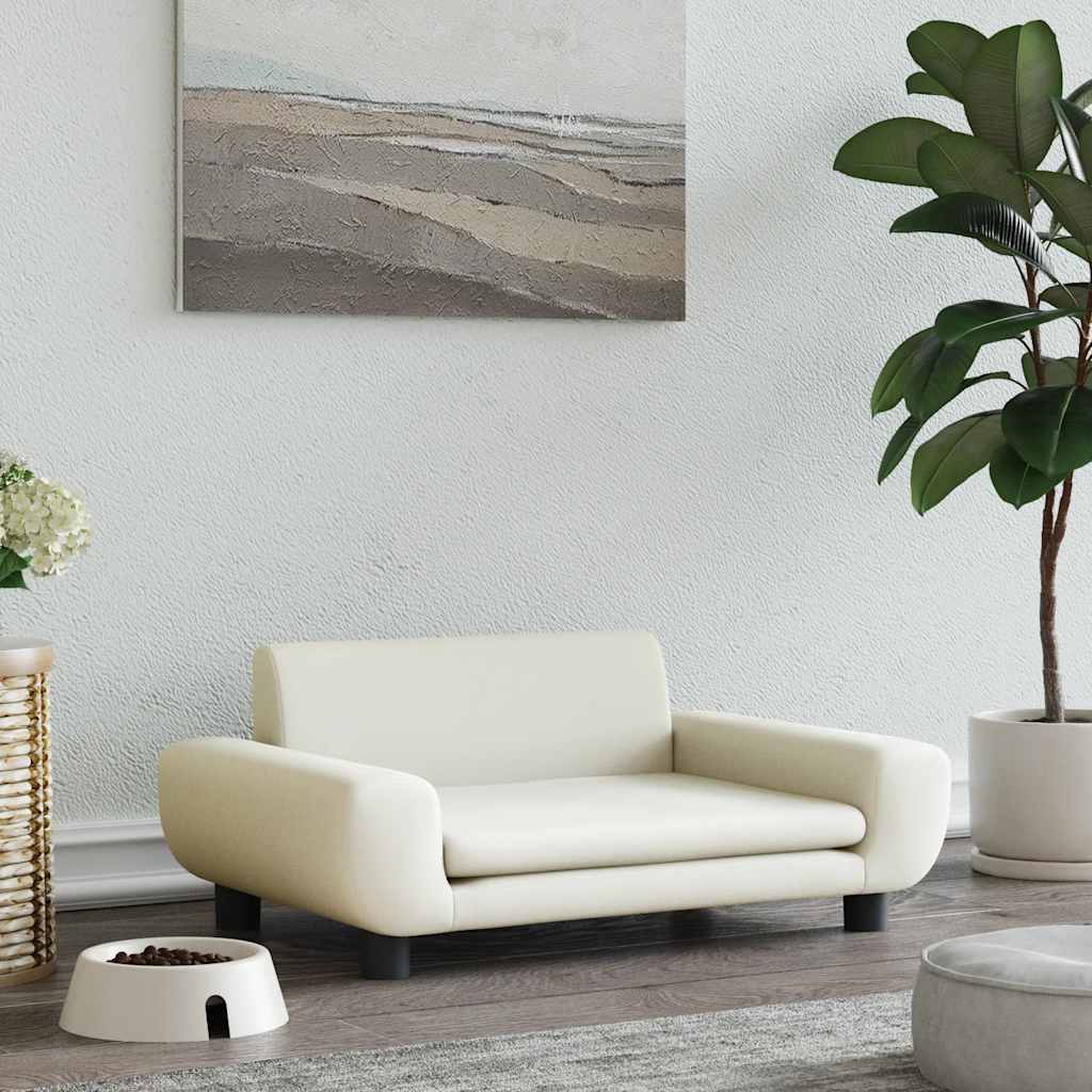 Košara za pse vidaxl 70x45x33 cm Velvet Cream -Red -Sed