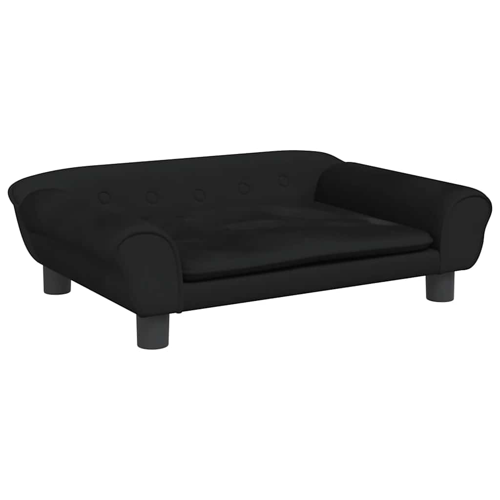 Canasta de perros de Vidaxl 70x48x22 cm terciopelo negro