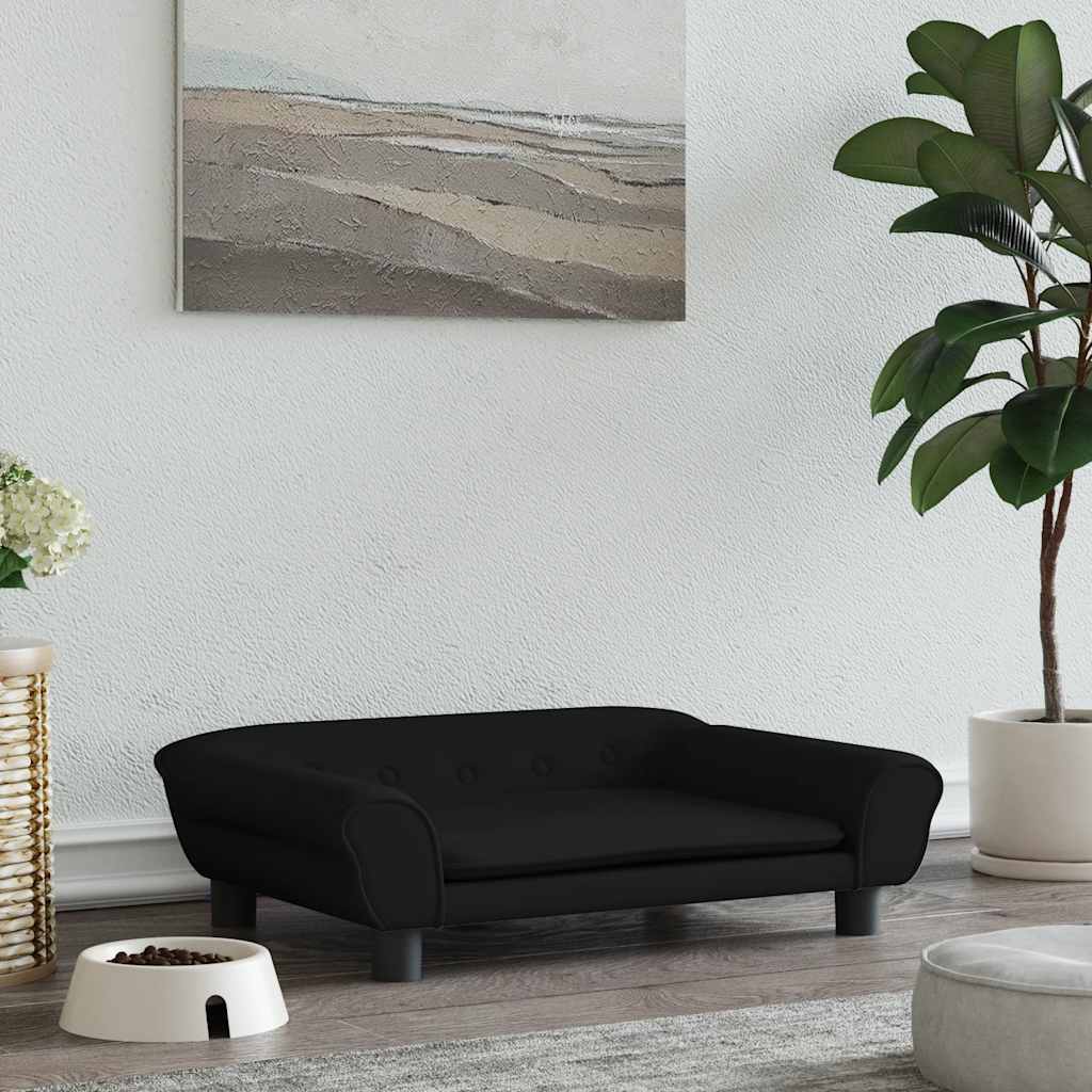Canasta de perros de Vidaxl 70x48x22 cm terciopelo negro