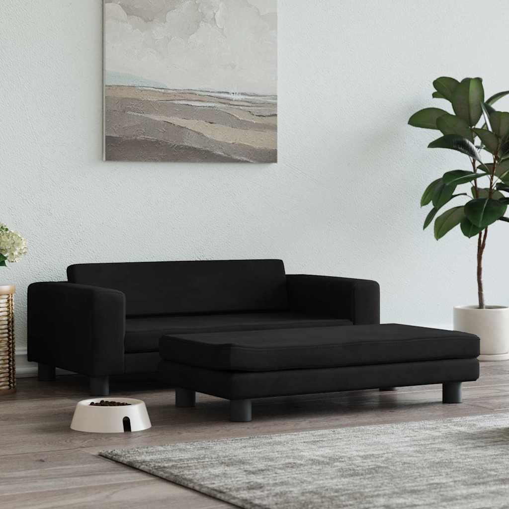 Canasta de perros de Vidaxl con extensión 100x50x30 cm de terciopelo negro