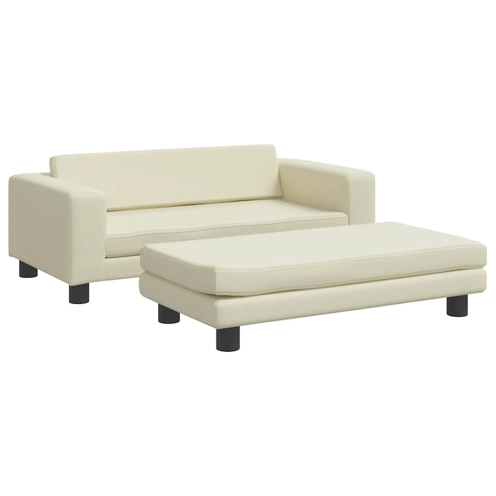 Vidaxl Dog Ceste con estensione 100x50x30 cm Crema in pelle artificiale