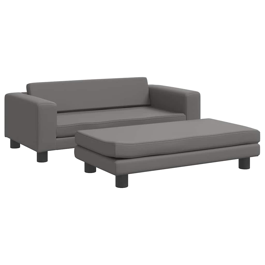 Vidaxl hundkorg med förlängning 100x50x30 cm konstgjorda läder grå