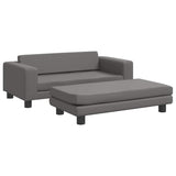 Vidaxl hundkorg med förlängning 100x50x30 cm konstgjorda läder grå