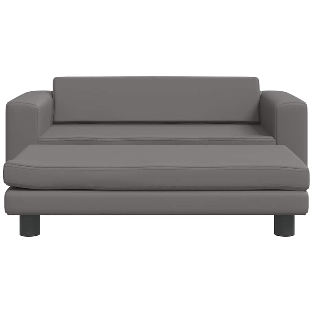 Vidaxl hundkorg med förlängning 100x50x30 cm konstgjorda läder grå