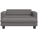 Vidaxl hundkorg med förlängning 100x50x30 cm konstgjorda läder grå