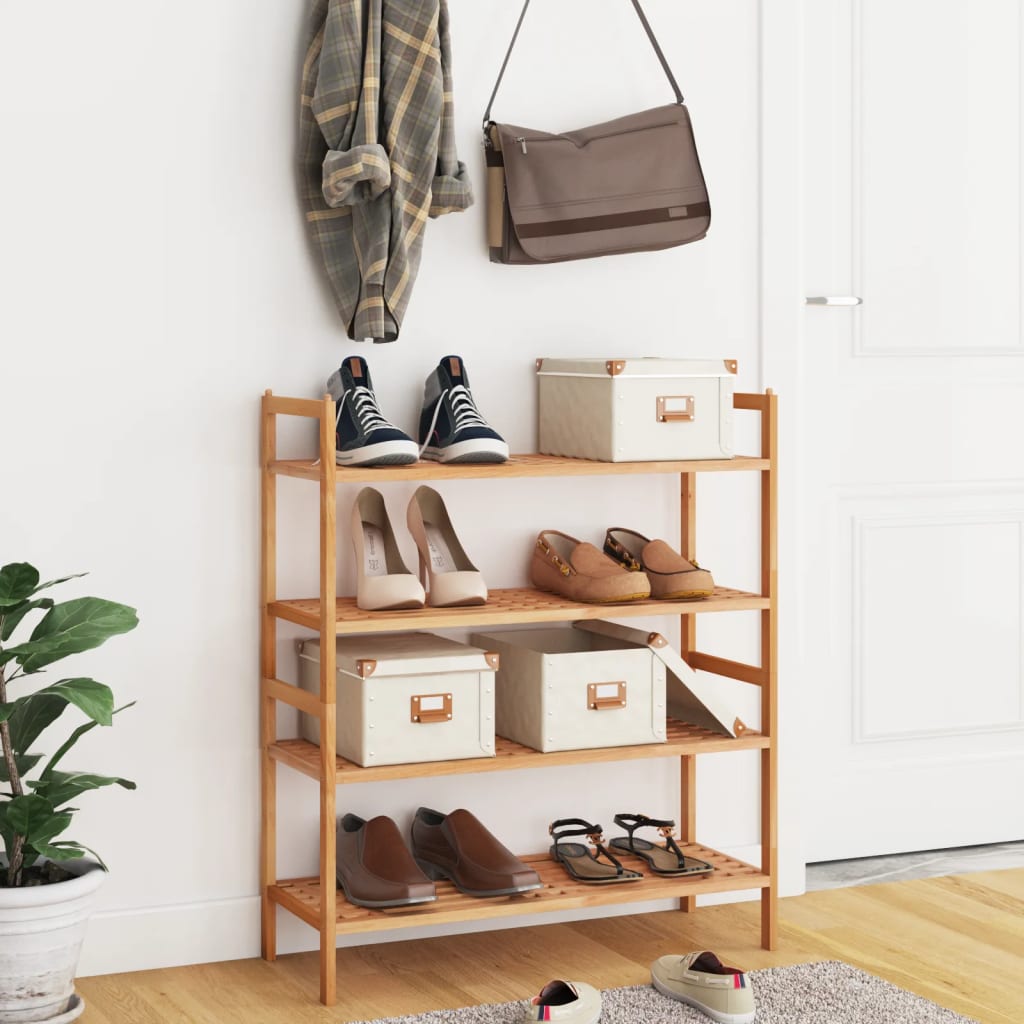 Vidaxl Shoe Racks 2 PCS 69x27x41 cm Solid valnødstræ