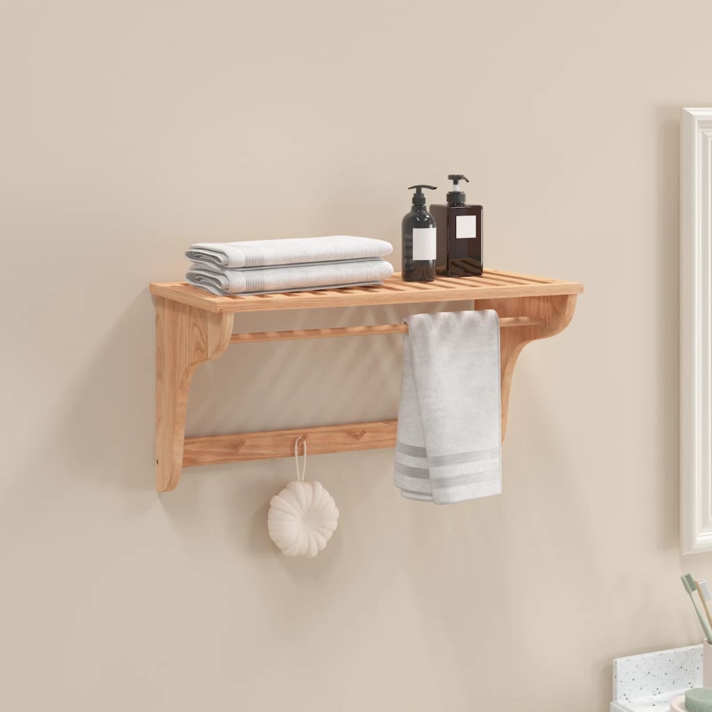 Vidaxl toalha rack 60x30x35 cm Madeira de nogueira sólida