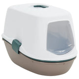 VIDAXL -Katzentoilette mit Deckel 58,5 x 39,5 x 43 cm Polypropen weiß und braun