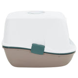 VIDAXL -Katzentoilette mit Deckel 58,5 x 39,5 x 43 cm Polypropen weiß und braun