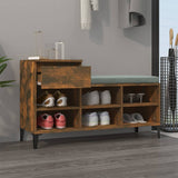 Vidaxl shoe cabinet 102x36x60 cm processed wood smoked oak color