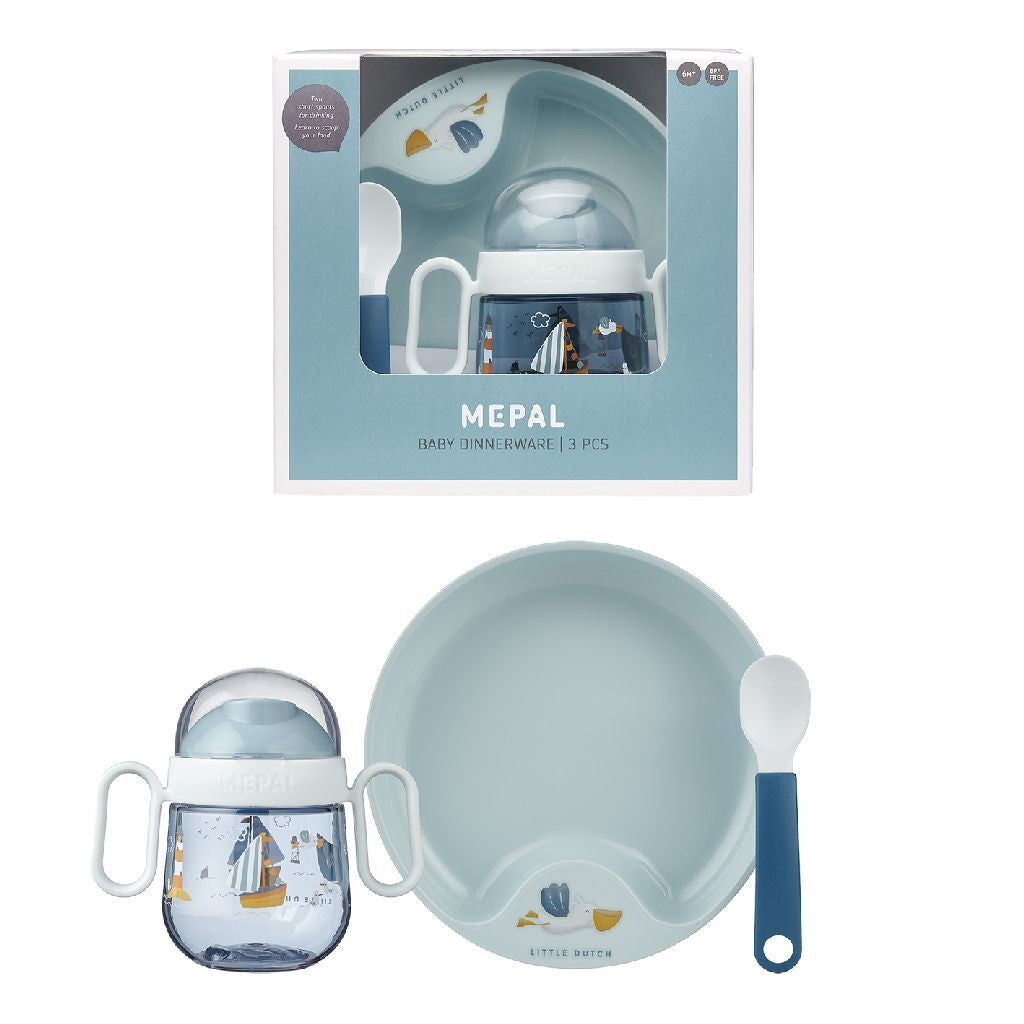 Mepal baby tableware little dutch sailors bay 3-piece blue