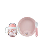 Mepal Little Dutch Flowers and Butterflies 3-piece pink tableware set