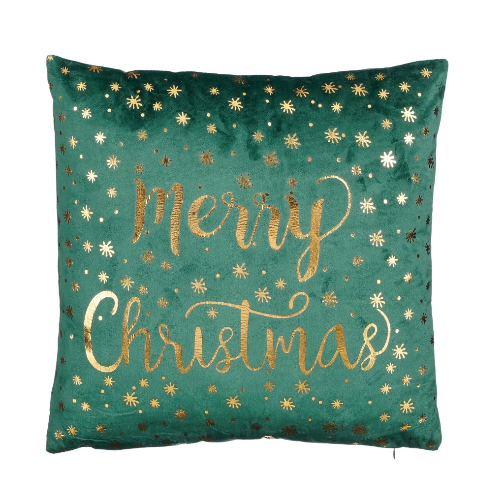 Other brands cushion merry christmas 40x40x10 cm green