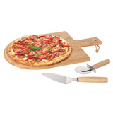 Exzellent Hausware 3-Deel Pizzasnijs Set 43x30 cm Bambus