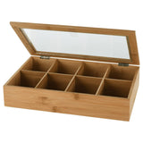 Excelente caja de té Housware Housware con 8 compartimentos de bambú