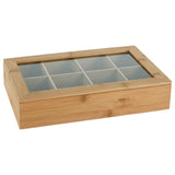 Excelente caja de té Housware Housware con 8 compartimentos de bambú