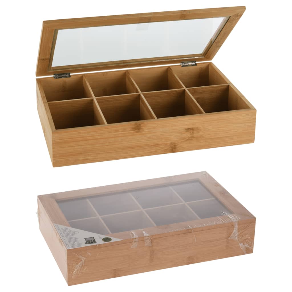 Excelente caja de té Housware Housware con 8 compartimentos de bambú