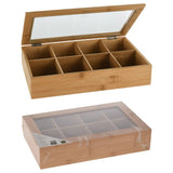 Excelente caja de té Housware Housware con 8 compartimentos de bambú