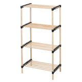 Rack de sapatos de soluções de armazenamento com 4 prateleiras 49x28x92.5 cm de madeira