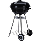 Overige merken kogelgrill houtskoolbarbecue op wielen 46 cm zwart