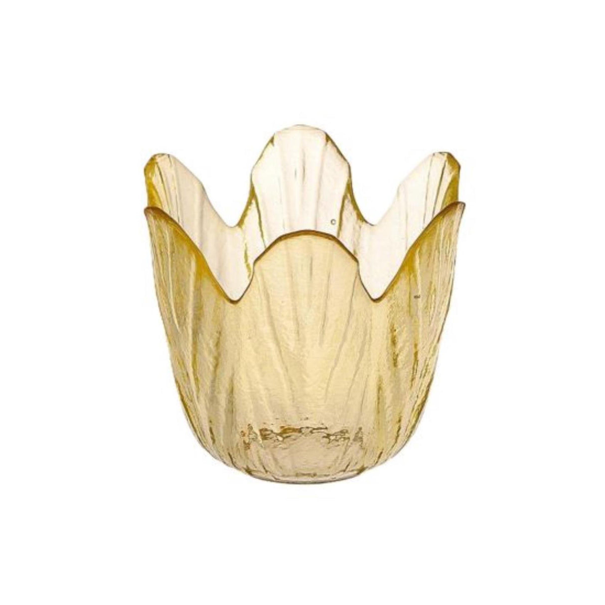 Hbx natural living waxinelichthouder tulp geel ø8xh8cm