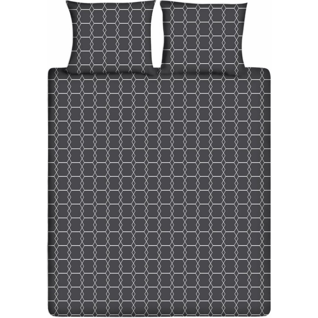 Ten Cate Cotton single duvet cover 140x200 220 cm graphic anthracite